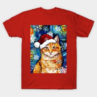 Orange Tabby Santa T-Shirt